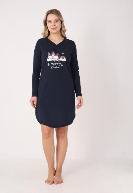 Camasa de noapte Craciun,Imprimeu Merry Christmas,En-gros